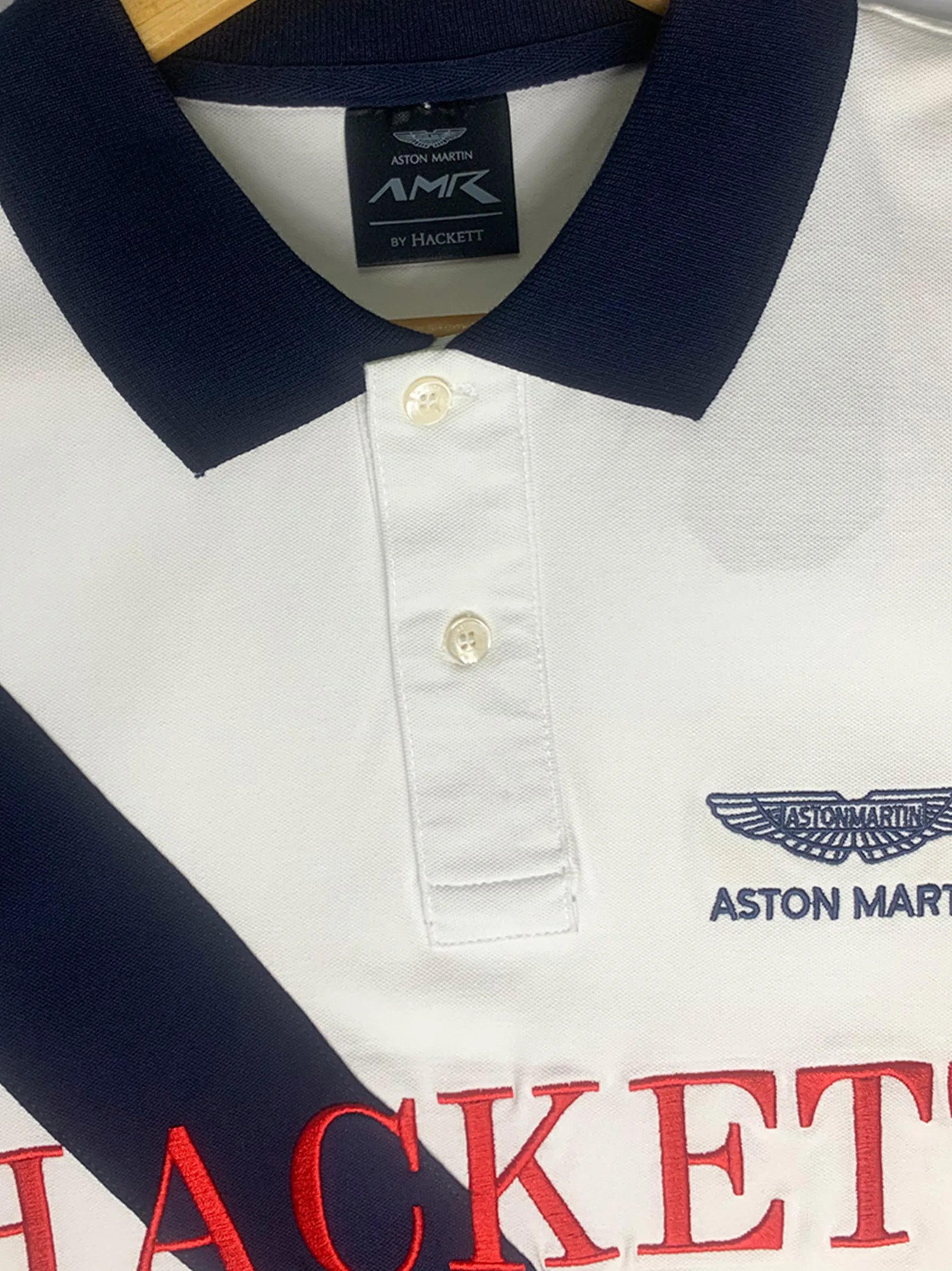 Men’s Colour Block Embroidery Logo White Polo Shirt