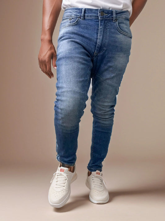 Men’s Stretchable Faded Blue Skinny Fit Jeans Pant