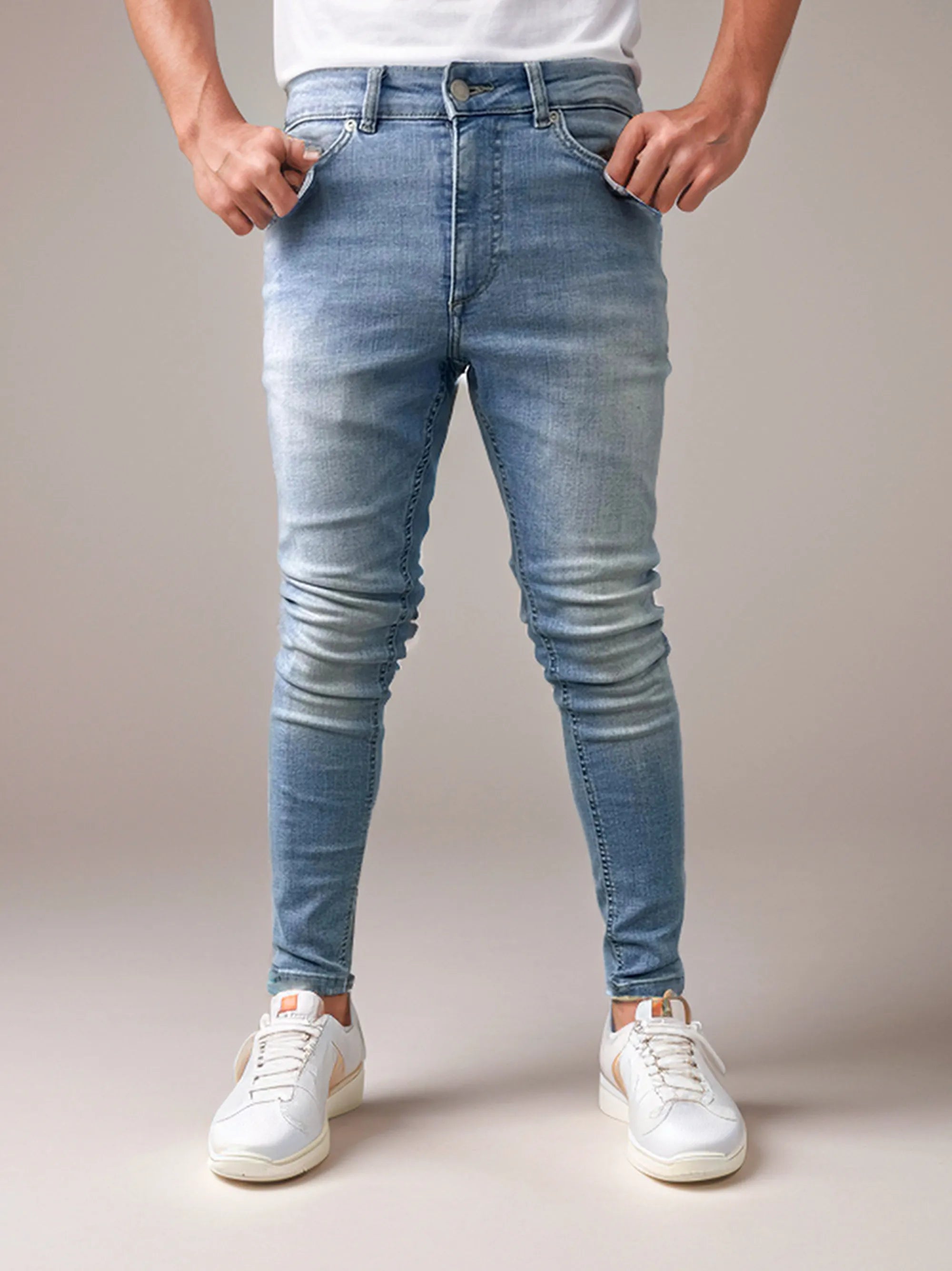 Men’s Stretchable Sky Blue Skinny Fit Jeans Pant