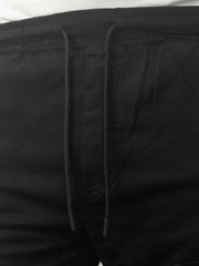 Mens 6 Pocket Black Stylish Gym Cargo Trouser