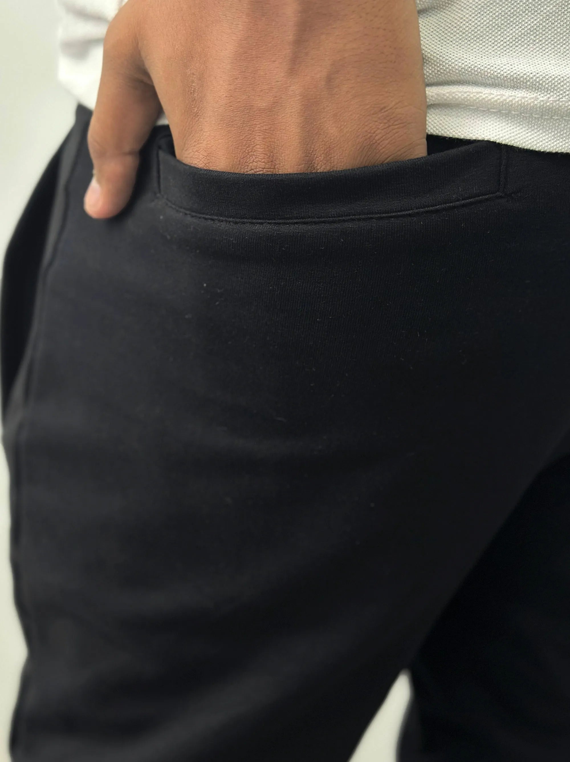 Mens Black plain Slant Pocket Trouser