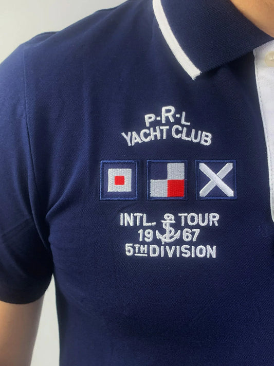 Premium Embroidered Logo Classic Blue Polo Shirt For Men