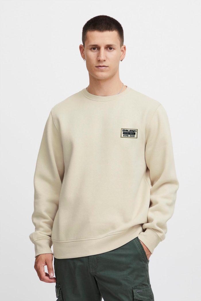 Blend Cream Color Sweatshirt for Men