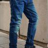 Greenish Blue Slim Straight fit jeans