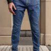 Mens Slim fit Stretchable Mid Blue jeans for Men