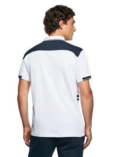Men Printed White Color Polo Neck T-Shirt