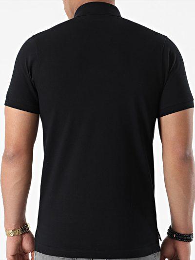 Men's Black Polo Shirt In 3 Button Collar with embroidery logo