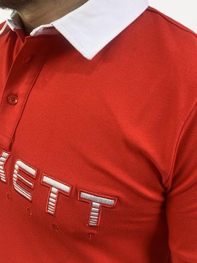 Men's Red Embroidery Logo Polo Shirt
